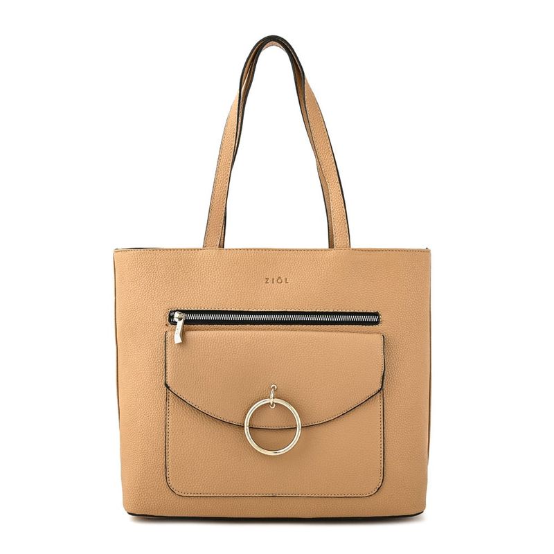 ZIOL - Cartera dos asas grande priscila beige oscuro