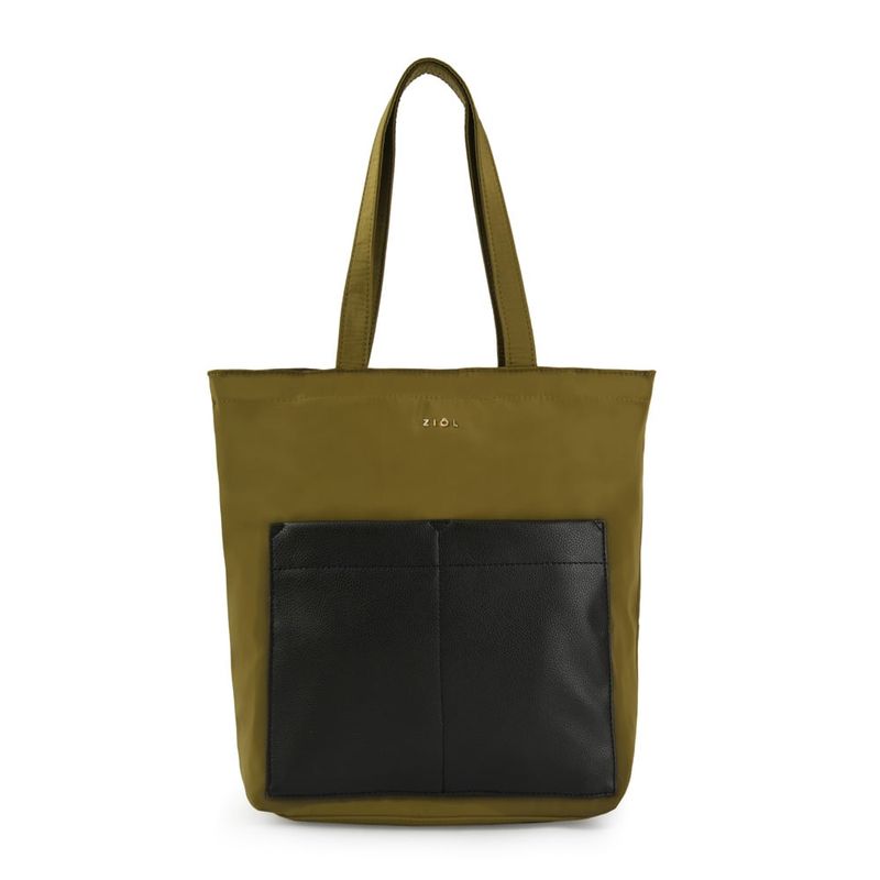 ZIOL - Cartera dos asas shopping grande lilen verde oliva