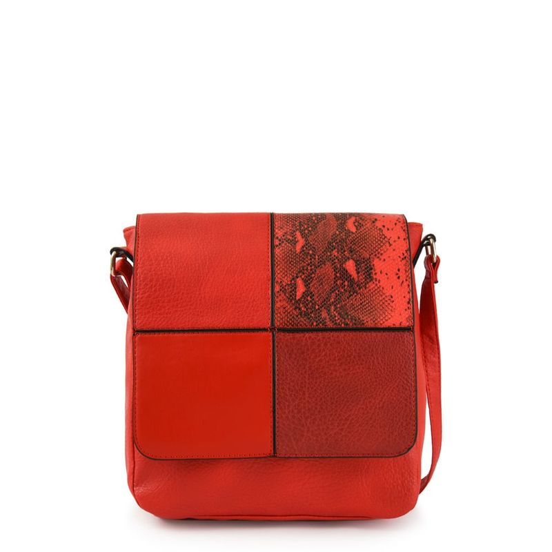 ZIOL - Cartera bandolera con tapa grande elinna rojo