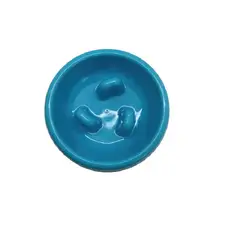 GENERICO - Plato Anti-Ahogo Azul Perro Anti Ansiedad
