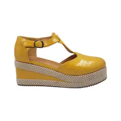 PAND G - Zapato Panchita Amarillo Charol