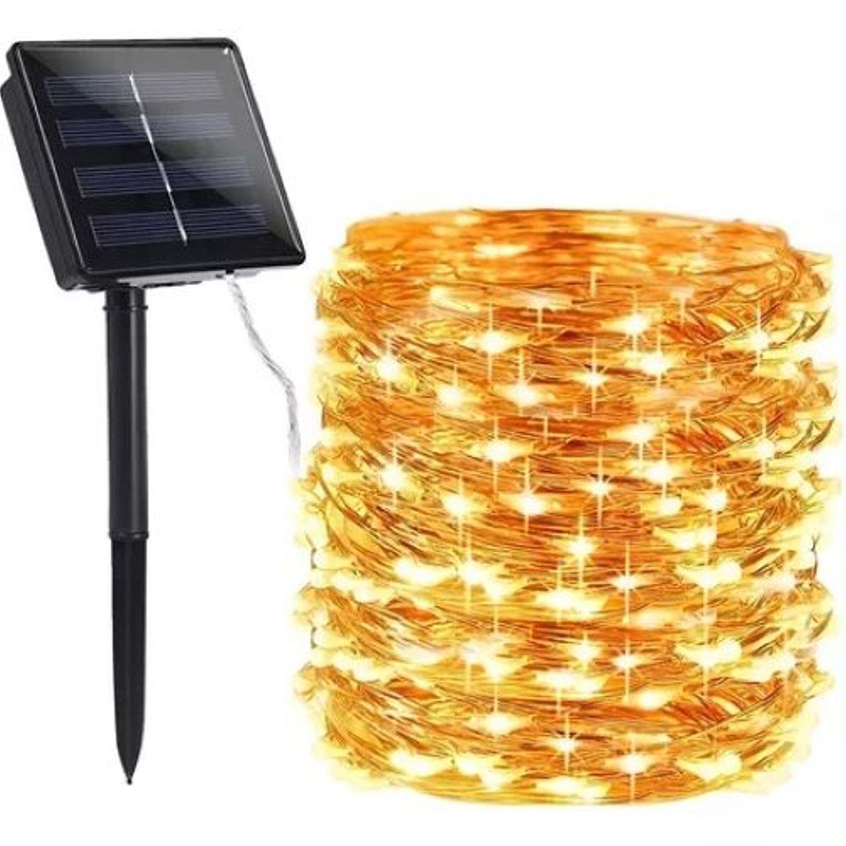 GENERICO - Luz Hada Carga Solar 100 Led Luz Cálida Color de las luces Amarillo