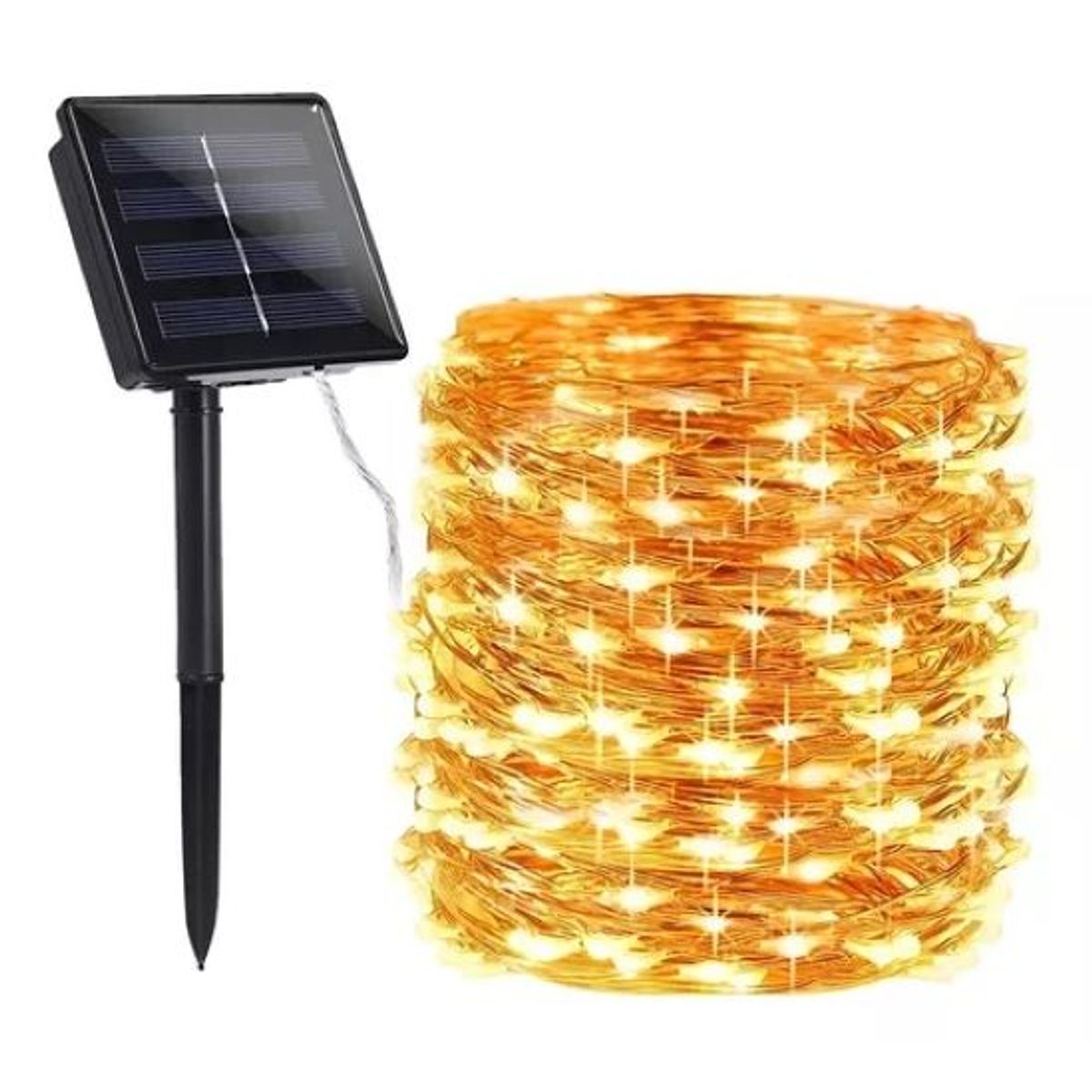 GENERICO - Luz Hada Carga Solar 100 Led Luz Cálida Color de las luces Amarillo