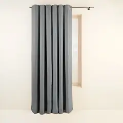 GENERICO - Juego de Cortinas 2 Paños engomadas Texturizada 140X220 Gris