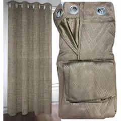 GENERICO - SET CORTINA 2 PAÑOS CON RELIEVE 140X230 BRONCE