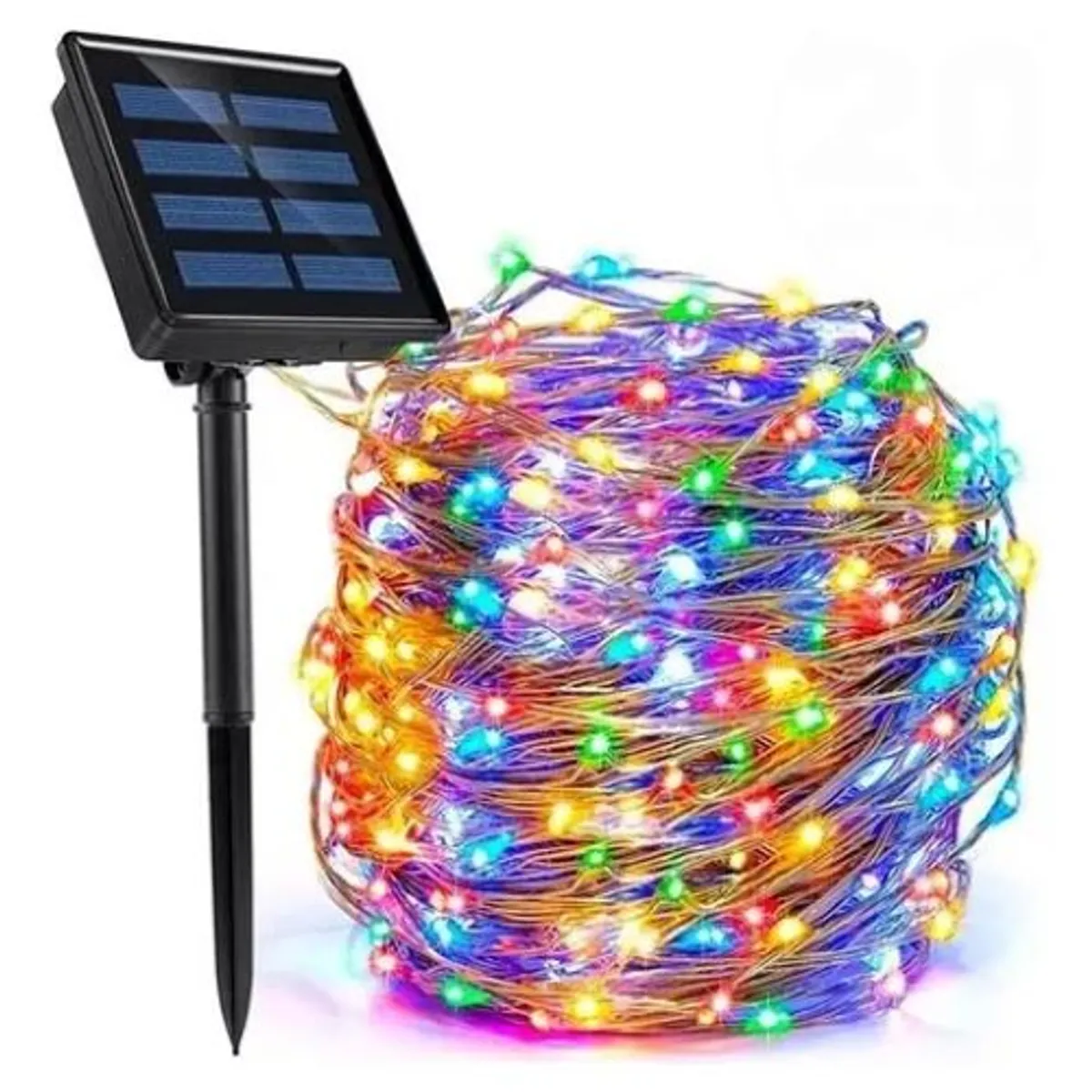 GENERICO - Luces Hada Alambre Guirnalda Solar 200 Led Multicolor 20m