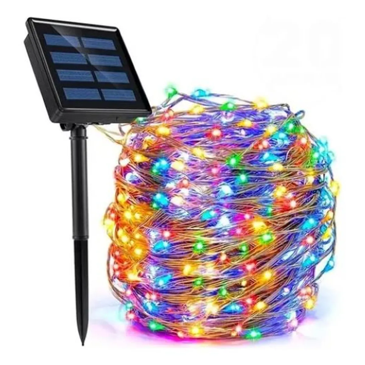 GENERICO - Luces Hada Alambre Guirnalda Solar 200 Led Multicolor 20m