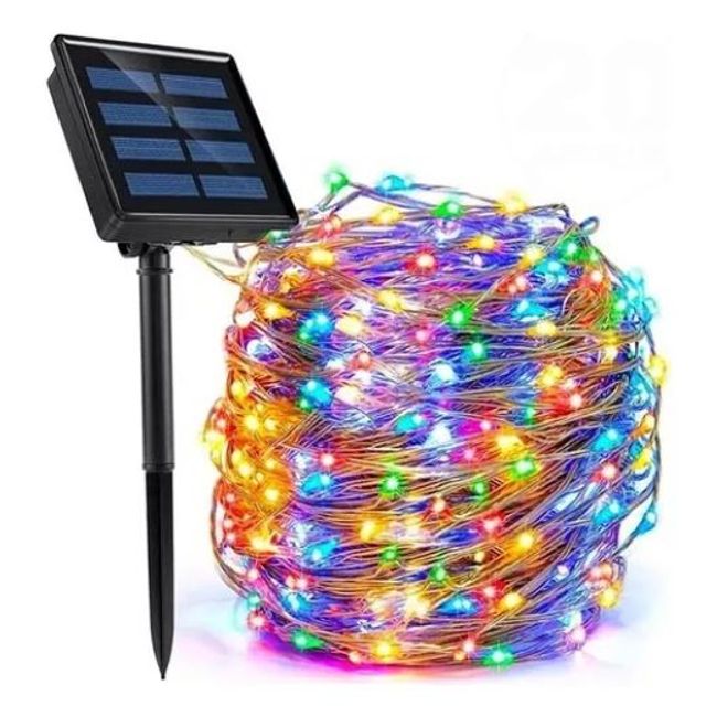 GENERICO - luz solar Luces Hada Alambre Guirnalda Solar 200 Led Multicolor 20m