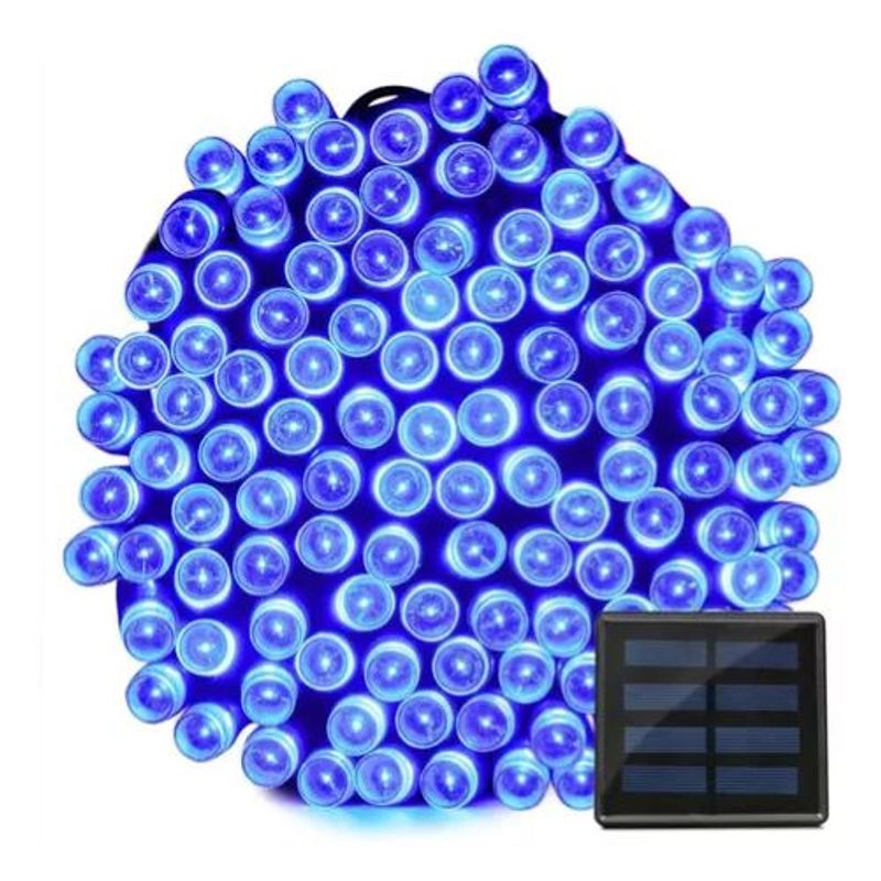 GENERICO - Guirnalda De Navidad 100 Led Solar De 10 Metros azul