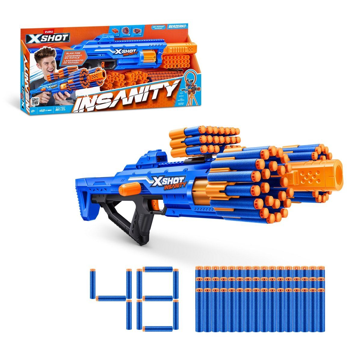 X-SHOT - Lanzador de dardos X SHOT Insanity Berzerko 48 dardos