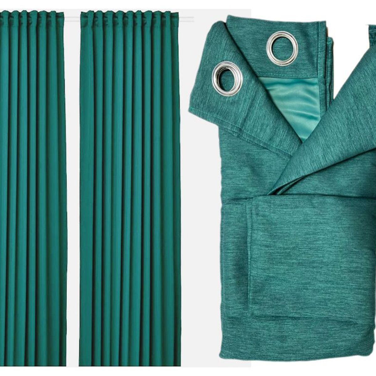 GENERICO - SET CORTINA 2 PAÑOS CON RELIEVE 140X230  VERDE