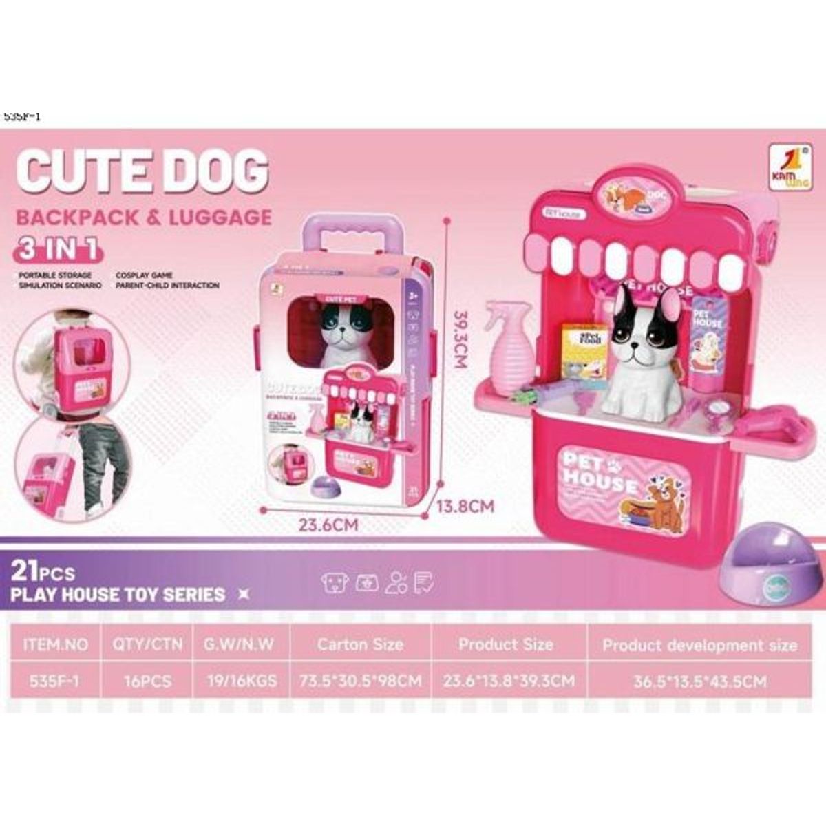 GENERICO - Maleta 3 En 1 Cuidados Mascota cachorro Pets Hospital