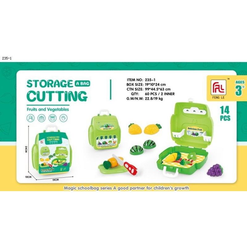 GENERICO - Juguete mini maletin Para Cortar Frutas verde