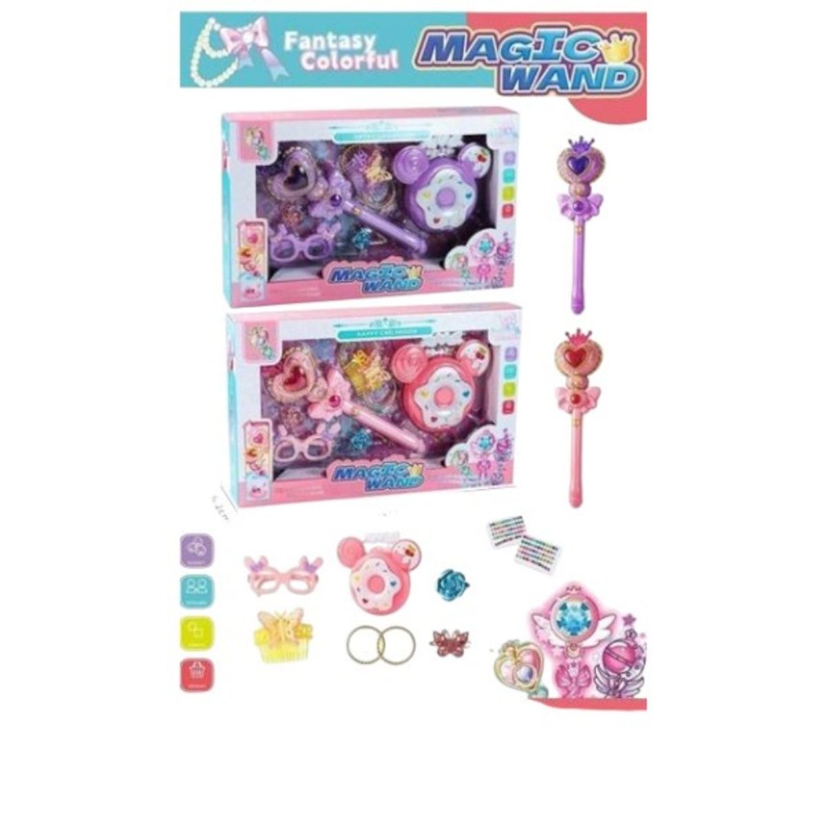 GENERICO - SET JUEGO Y ACCESORIOS MAGIC WAND ROSA