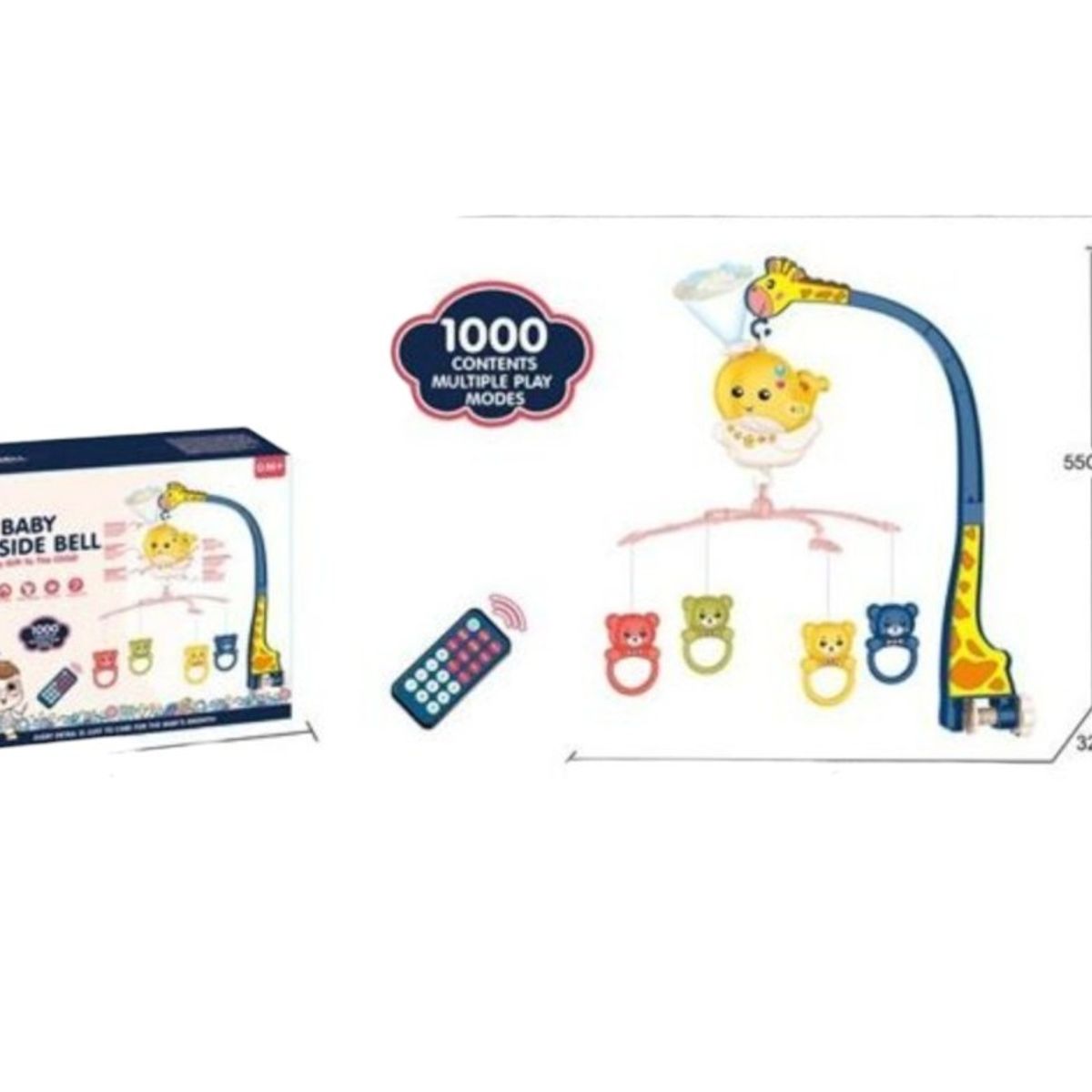 GENERICO - Móvil De Cuna Musical Sonajero Bebé Proyector Luz - Control