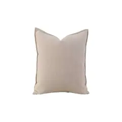 GENERICO - JUEGO DE 2 FUNDAS CHENILLE LISO 45 x 45 cm BEIGE