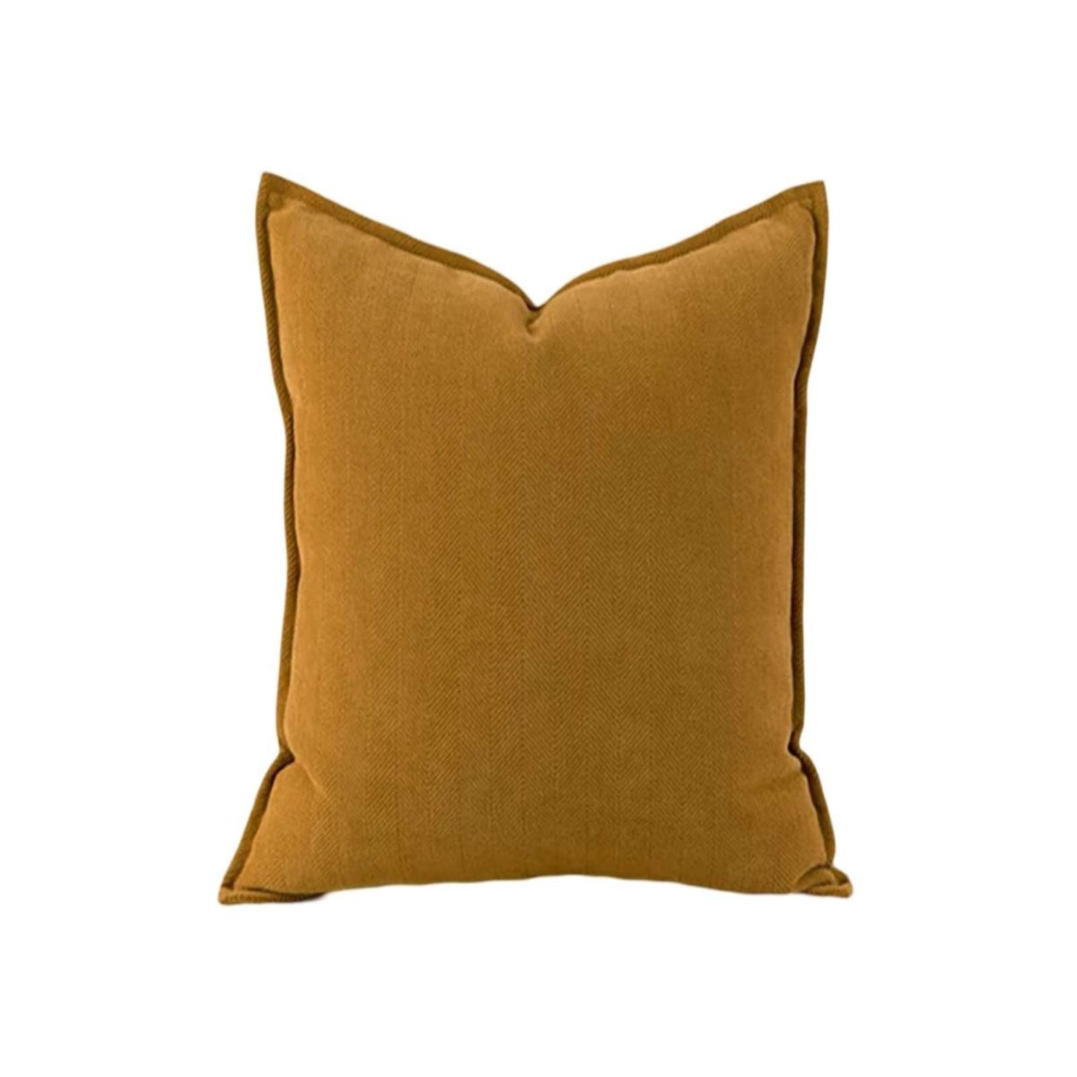 GENERICO - JUEGO DE 2  FUNDAS CHENILLE LISO 45 x 45 cm MOSTAZA