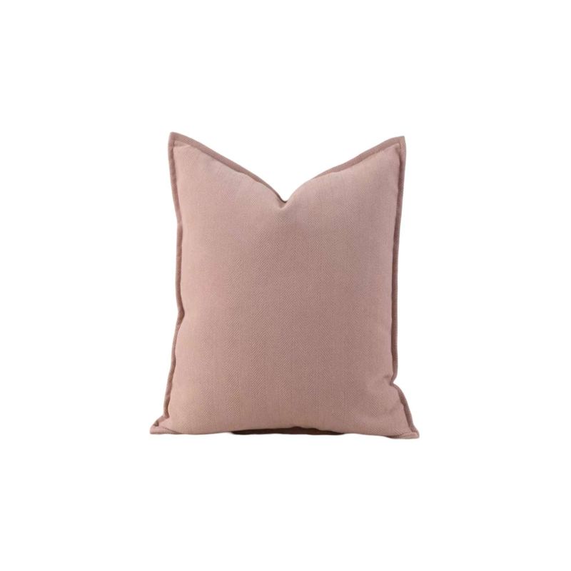 GENERICO - JUEGO DE 2  FUNDAS CHENILLE LISO 45 x 45 cm ROSADO