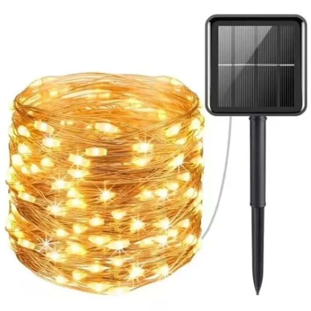 GENERICO - Guirnalda 100led Calida Solar Alambre Hada Boda 10mts