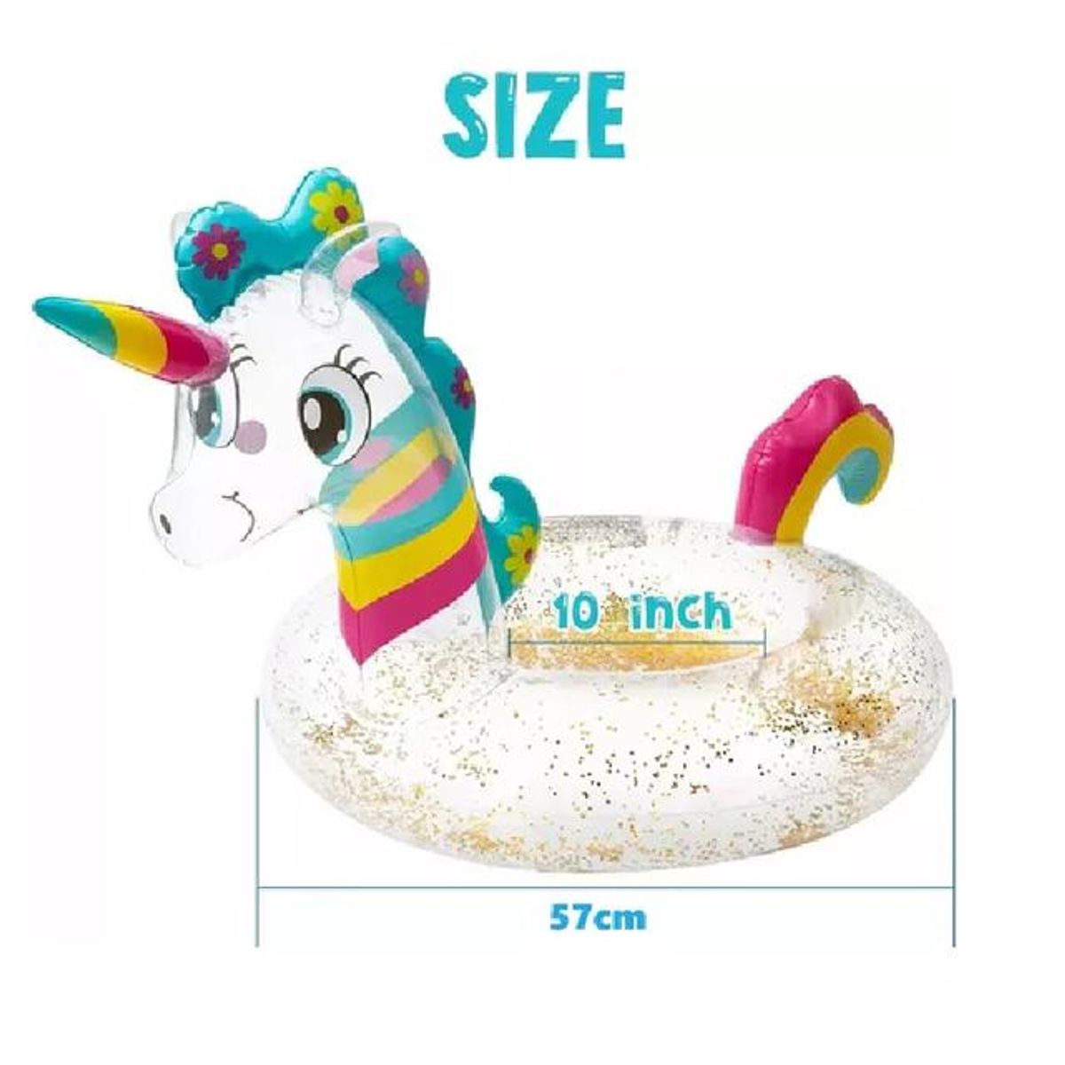 GENERICO - Flotador unicornio bebé inflable 60 cm multicolor