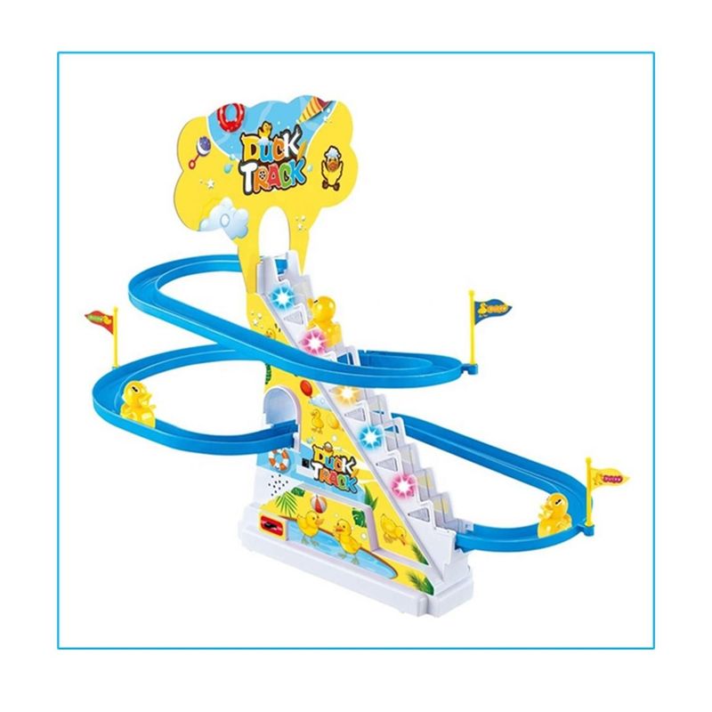 KIVARA - Pato y Patitos Subiendo Escaleras Juguete Electrico Pista