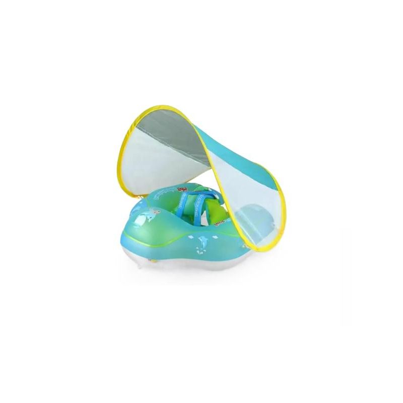 GENERICO - Flotador bebé con protección solar para piscina con toldo celeste