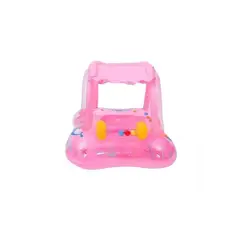 GENERICO - Flotador inflable niños con techo bebé piscina verano rosado
