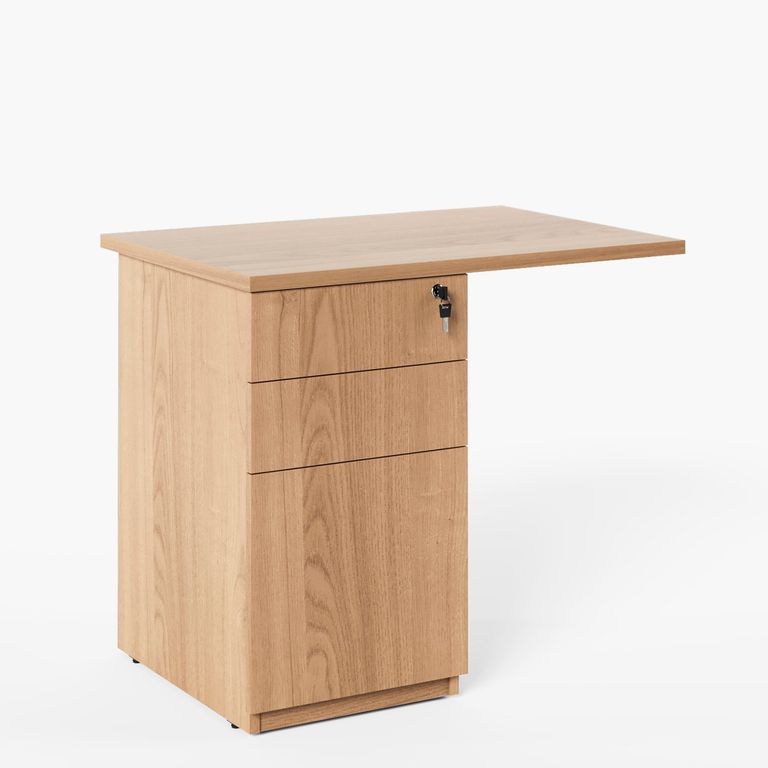Escritorio Lateral Space 50x90 con cajonera melamina Natura/Blanco Form