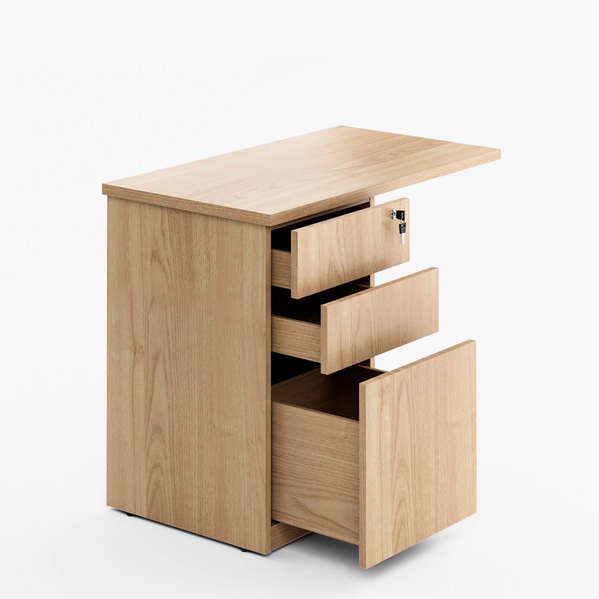 FORM OFFICE - Escritorio Lateral Space 50x90 con cajonera melamina Natura/Blanco Form