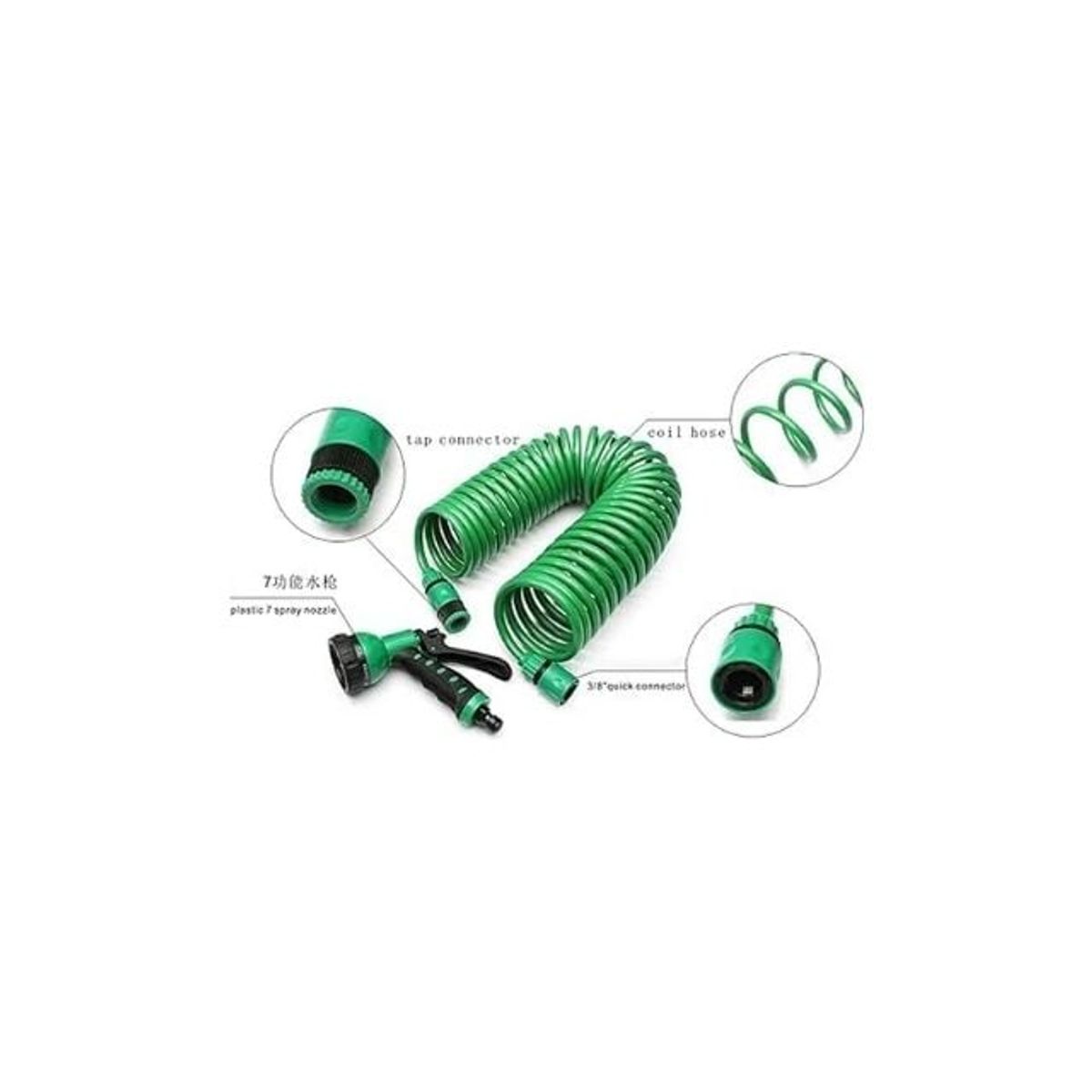 UNIVERSAL - Manguera de Jardín de Bobina Riego de 30 Metro, Resistente a la Corrosión