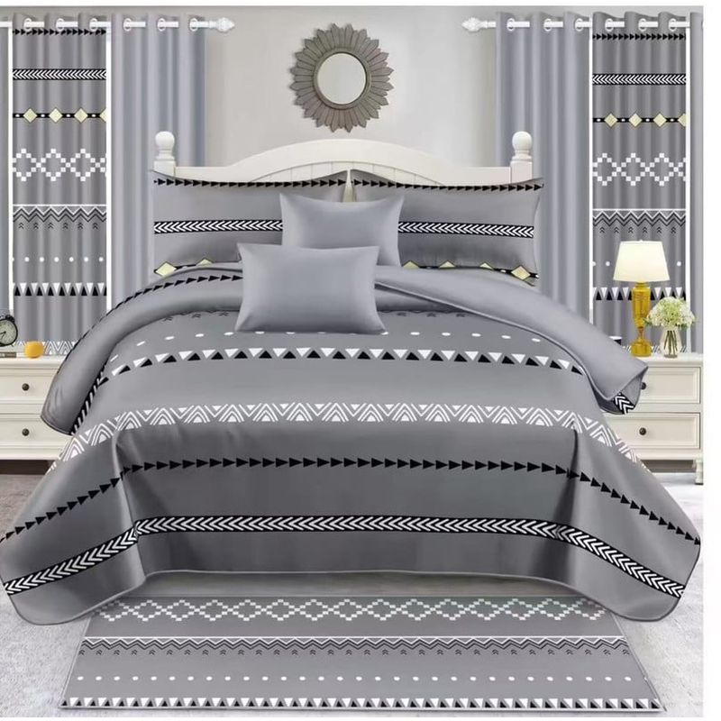 ANGELES DEL HOGAR - Juego Sabanas Plaza y Media + funda de Almohada Gris