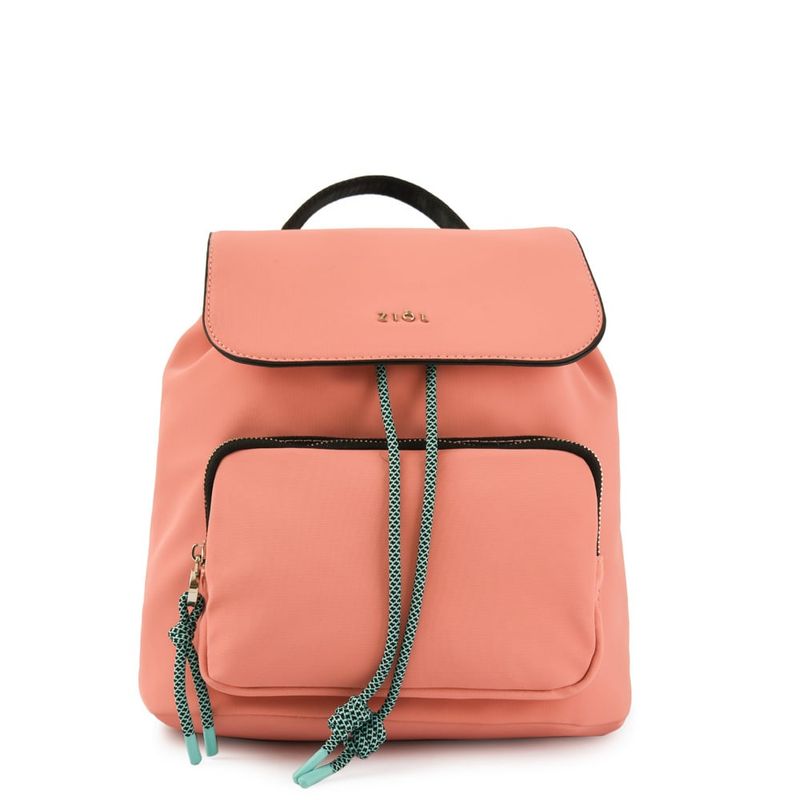 ZIOL - Mochila con tapa mediana lina coral