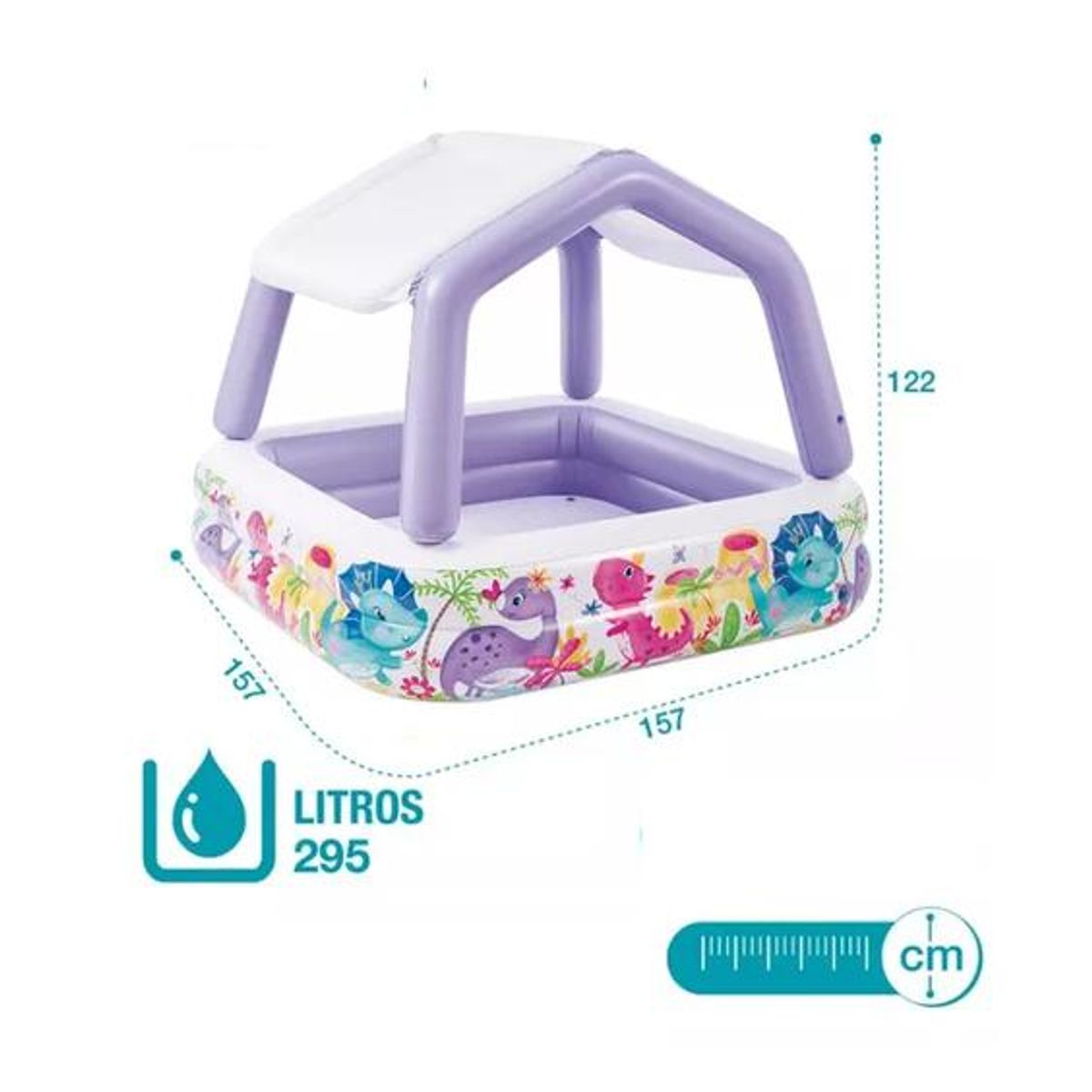 GENERICO - Piscina infantil inflable con techo removible Intex púrpura