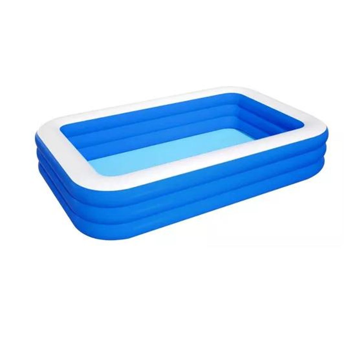 GENERICO - Piscina inflable rectangular + inflador 210x140x60 cm azul