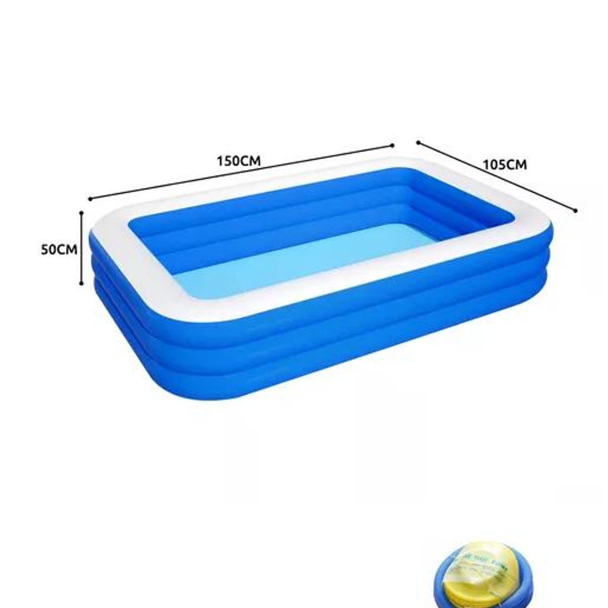 GENERICO - Piscina inflable rectangular + inflador 210x140x60 cm azul