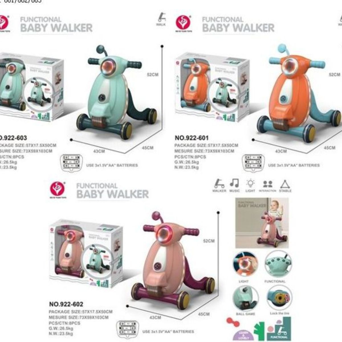 GENERICO - Andador Caminador Para Bebe Musical Caminador Juguetes Interactivos rosa