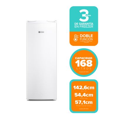 Imagen 2 del producto Congelador Freezer Vertical 168L Frío Directo con Puerta Reversible MFV645B Blanco