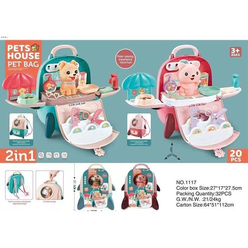 GENERICO - mini maleta transportador pet house rosa 20pcs