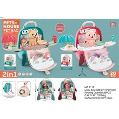 GENERICO - Mini maleta transportador pet house rosa 20pcs