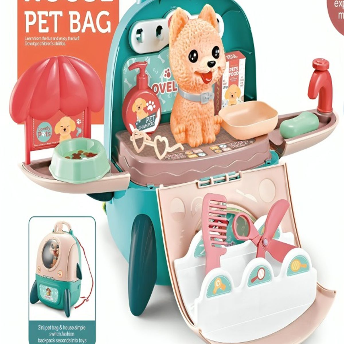 GENERICO - mini maleta transportador pet house celeste 20pcs