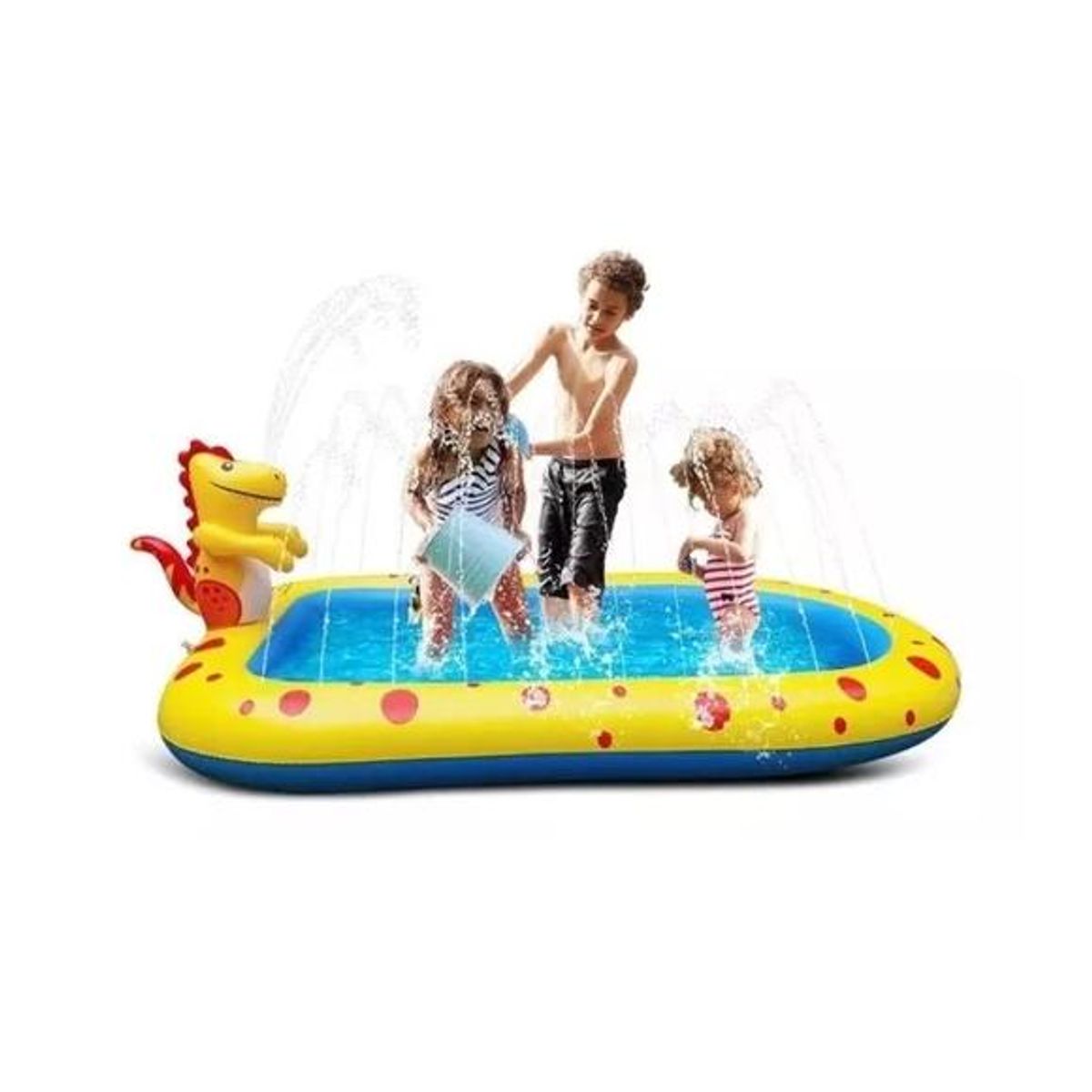 GENERICO - Piscina inflable 170x110x45 cm dino delfín lanza chorro agua