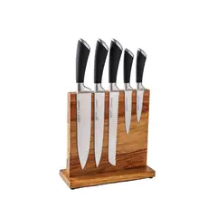 SIMPLIT - Set Cuchillos Küche 5 pcs Acero Inoxidable + Base