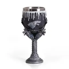 GENERICO - Copa Caliz Resina Lobo Negro Wolf Game Of Thrones Stark - Negro