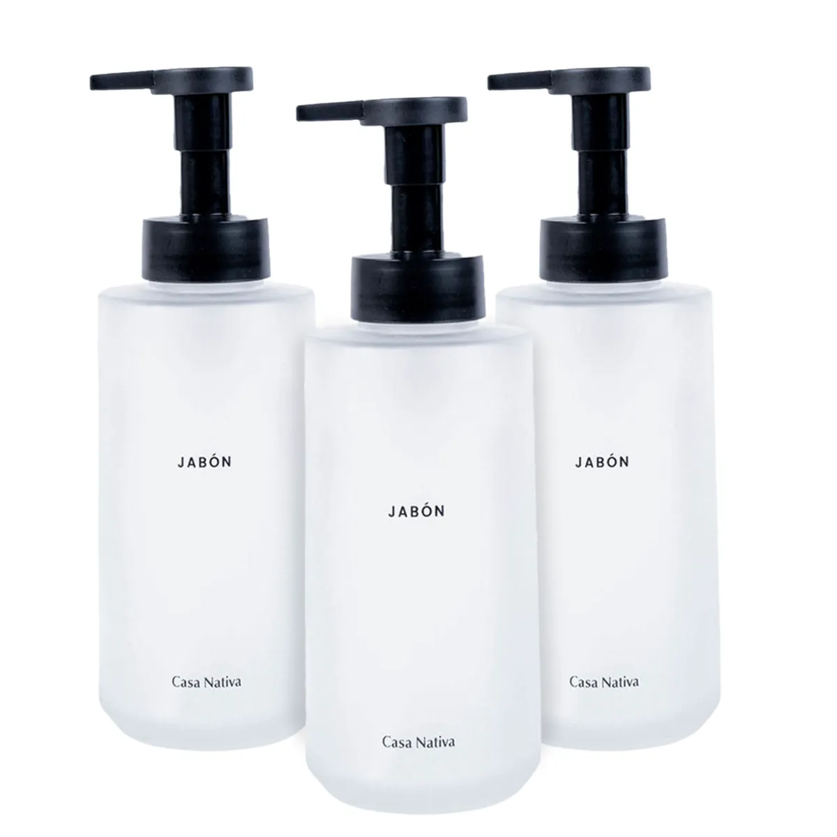 CASA NATIVA - Pack Triple Dispensadores Opacos Jabon Espuma
