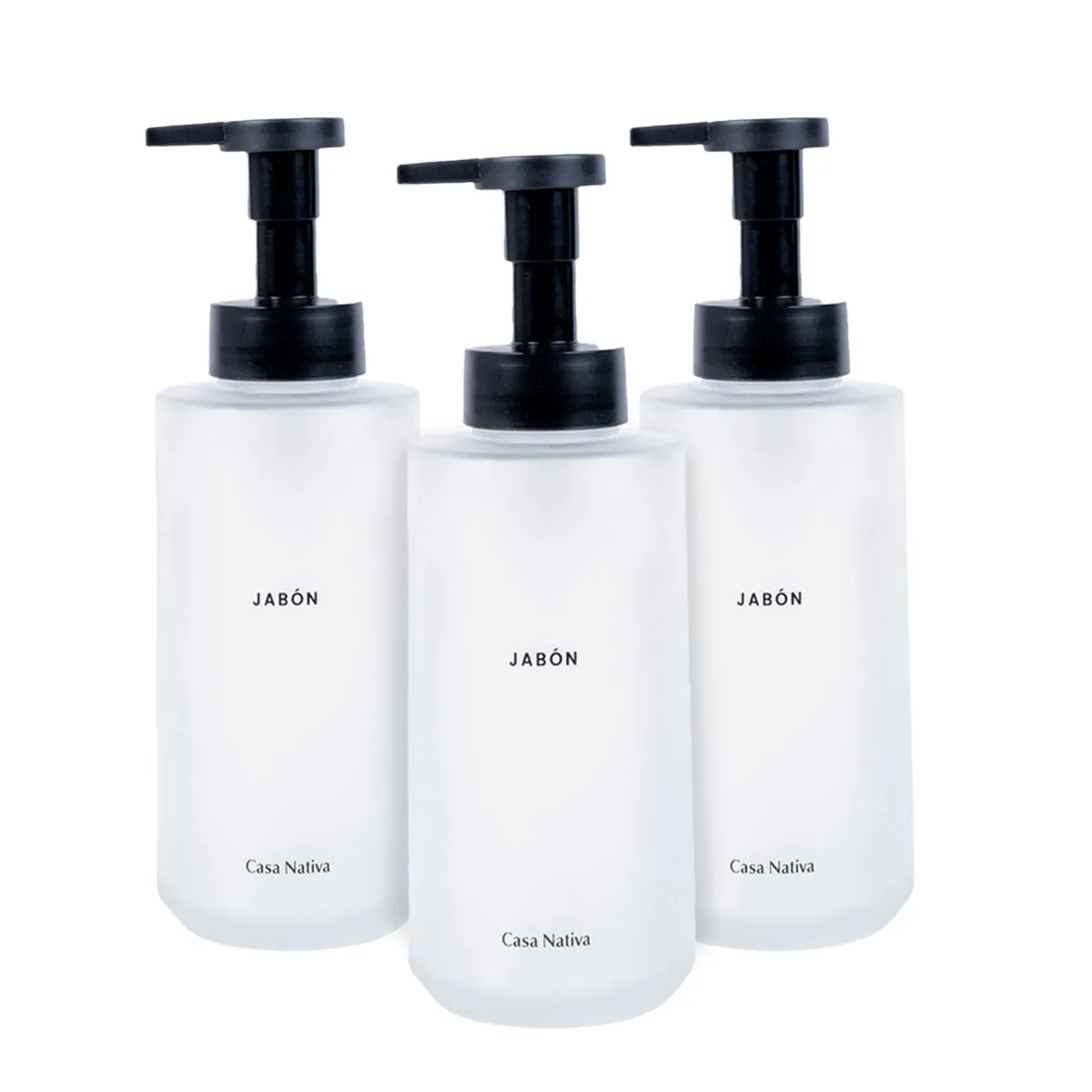 CASA NATIVA - Pack Triple Dispensadores Opacos Jabon Espuma