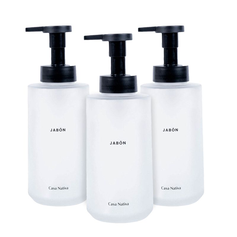 CASA NATIVA - Pack Triple Dispensadores Opacos Jabon Espuma