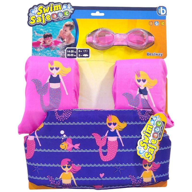 BESTWAY - Kit Flotador De Brazo + Lentes De Agua Niña Bestway