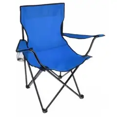 ANGELES DEL HOGAR - Silla Plegable De Playa Camping Picnic Con Porta Vaso Azul