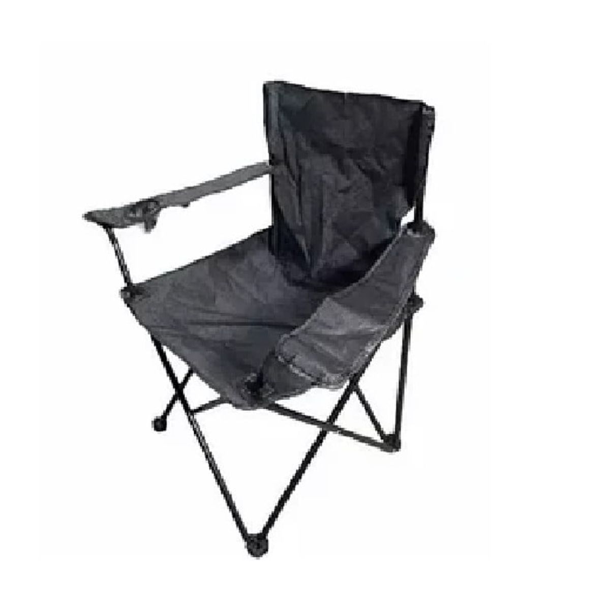 ANGELES DEL HOGAR - Silla Plegable De Playa Camping Picnic Con Porta Vaso Negro
