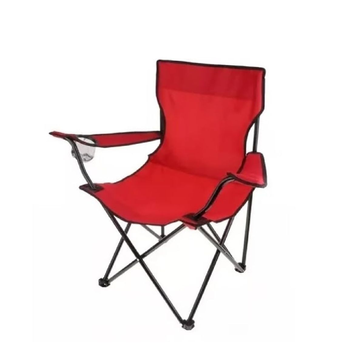 ANGELES DEL HOGAR - Silla Plegable De Playa Camping Picnic Con Porta Vaso Rojo